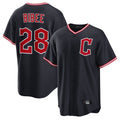 Ldoa C.Guardians #28 Tanner Bibee Player Navy Home Game Stitched Jerseys