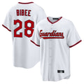 Ldoa C.Guardians #28 Tanner Bibee Player White Game Home Stitched Jerseys