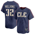 Ldoa C.Guardians #32 Gavin Williams Player Navy City Connect Limited Home Stitched Jerseys