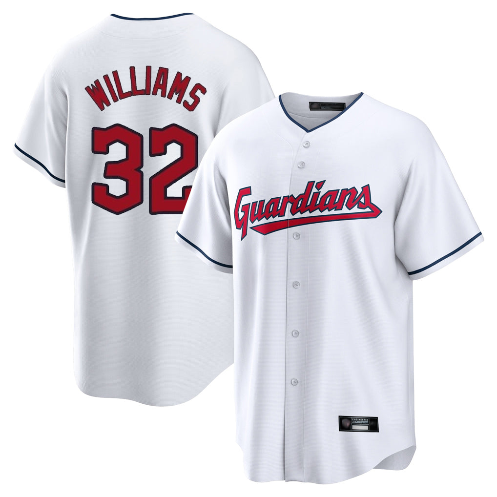 Ldoa C.Guardians #32 Gavin Williams Player White Home Game Stitched Jerseys