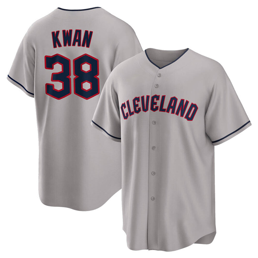 Ldoa C.Guardians #38 Steven Kwan Player Gray Game Home Stitched Jerseys
