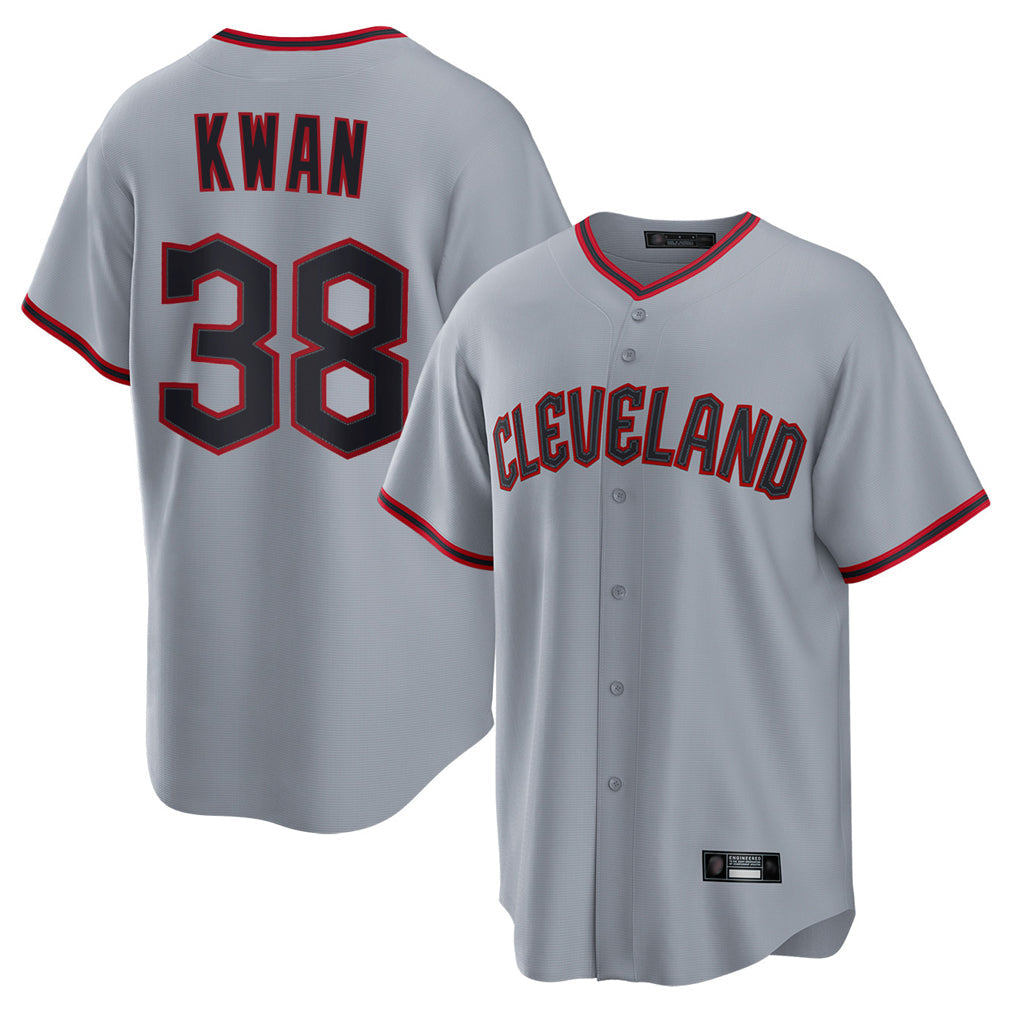 Ldoa C.Guardians #38 Steven Kwan Player Gray Home Game Stitched Jerseys