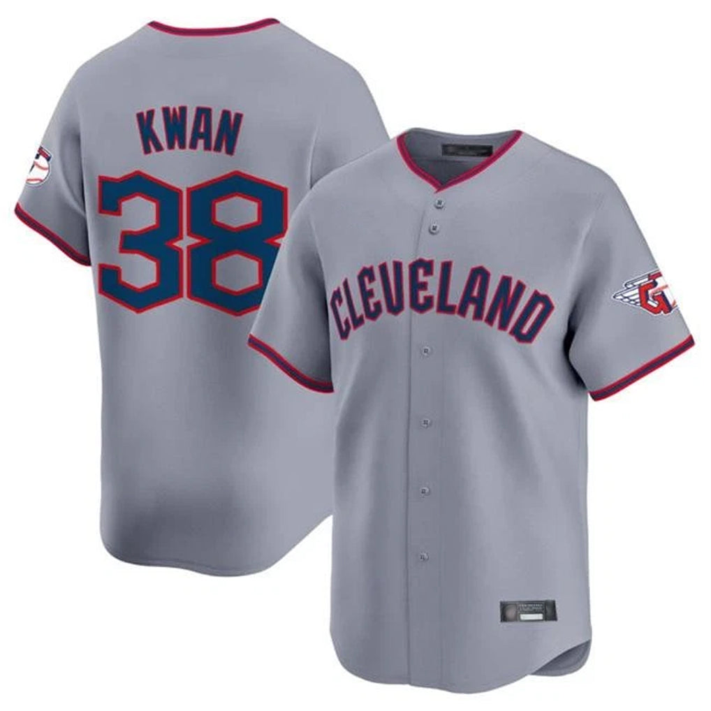 Ldoa C.Guardians #38 Steven Kwan Player Gray Road Limited Home Game Stitched Jerseys