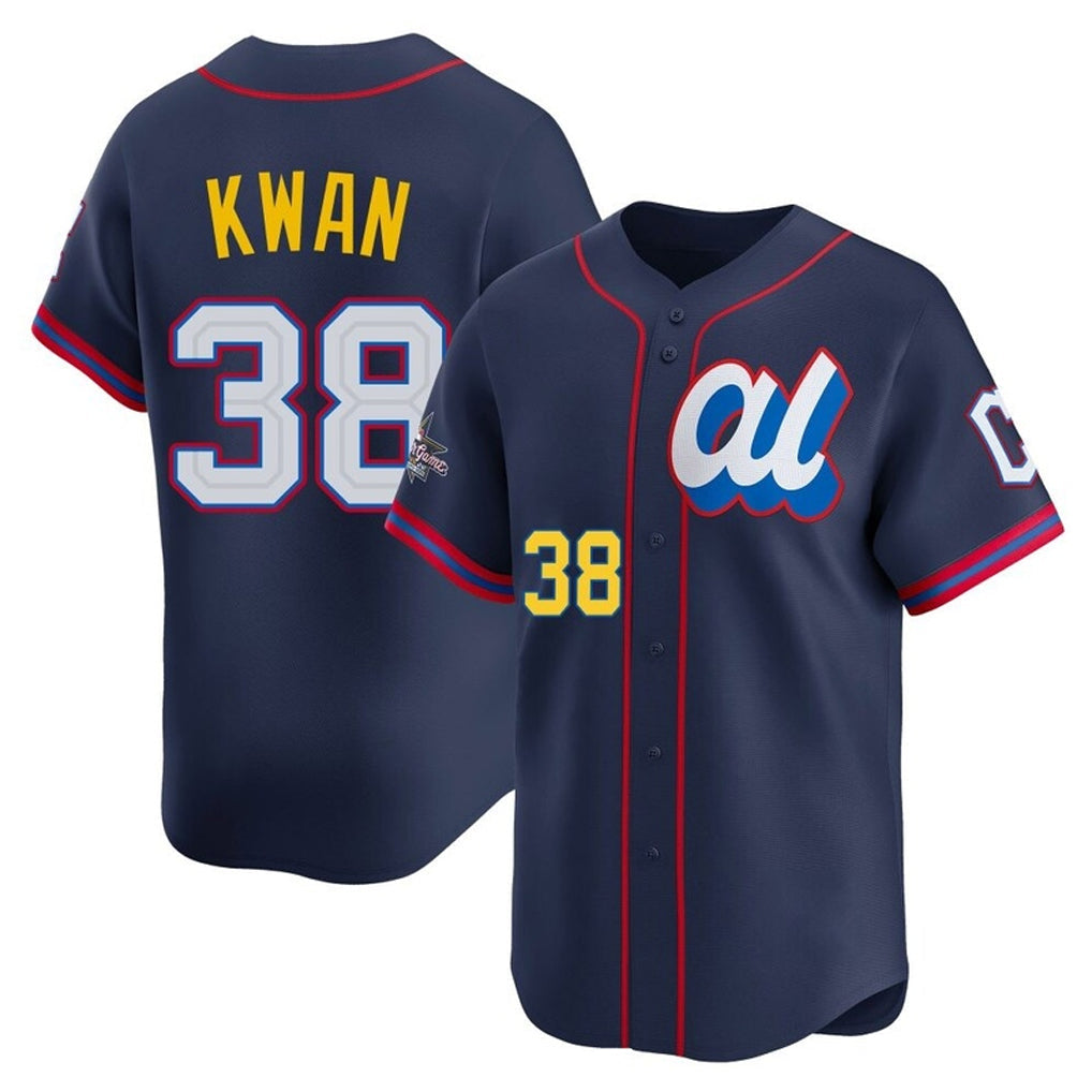 Ldoa C.Guardians #38 Steven Kwan Player Navy American League All-Star Edition Limited Home Stitched Jerseys