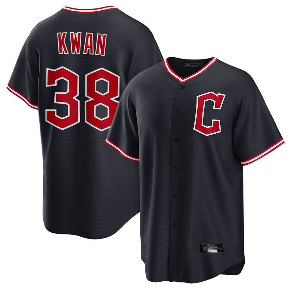 Ldoa C.Guardians #38 Steven Kwan Player Navy Home Game Stitched Jerseys