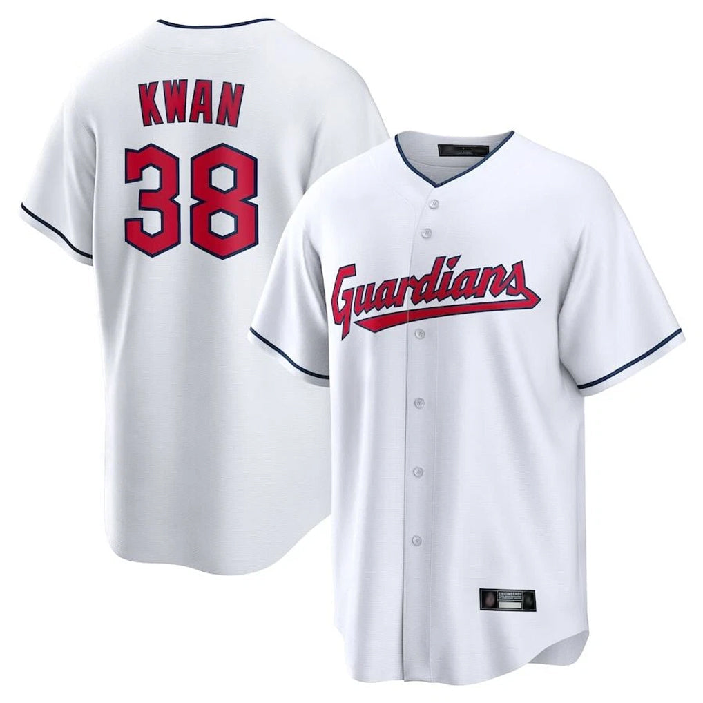 Ldoa C.Guardians #38 Steven Kwan Player White Home Game Stitched Jerseys