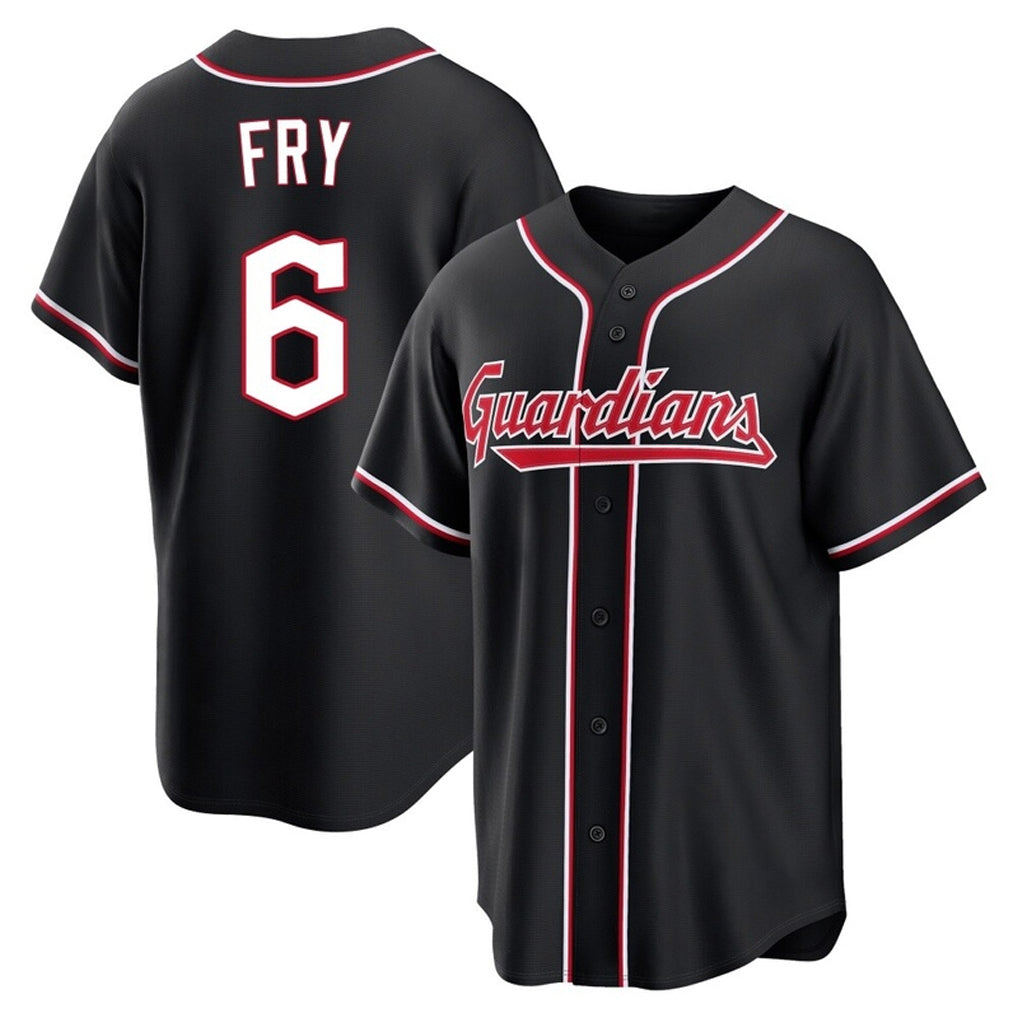 Ldoa C.Guardians #6 David Fry Player Black Fashion Out Home Game Stitched Jerseys