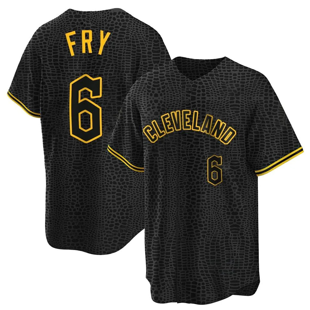 Ldoa C.Guardians #6 David Fry Player Black Snake Skin City Home Game Stitched Jerseys
