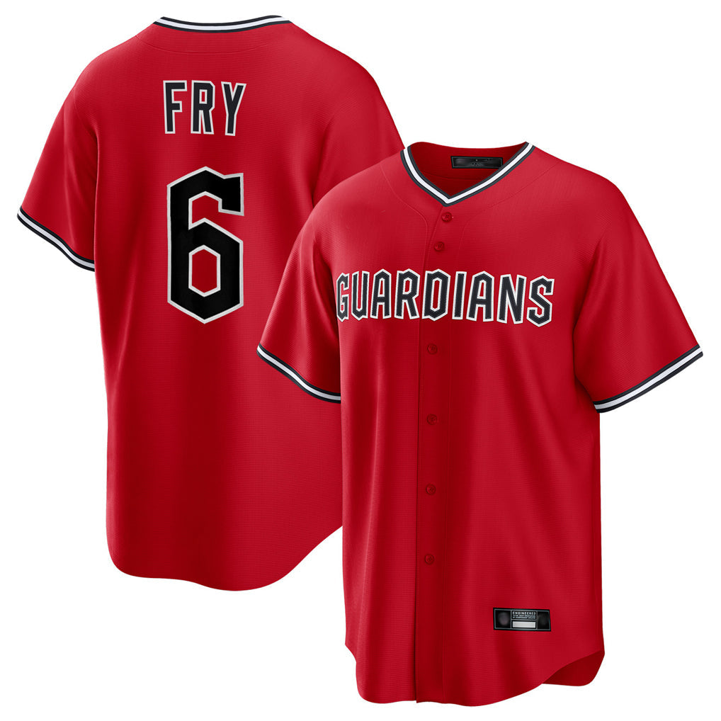 Ldoa C.Guardians #6 David Fry Player Red Home Game Stitched Jerseys