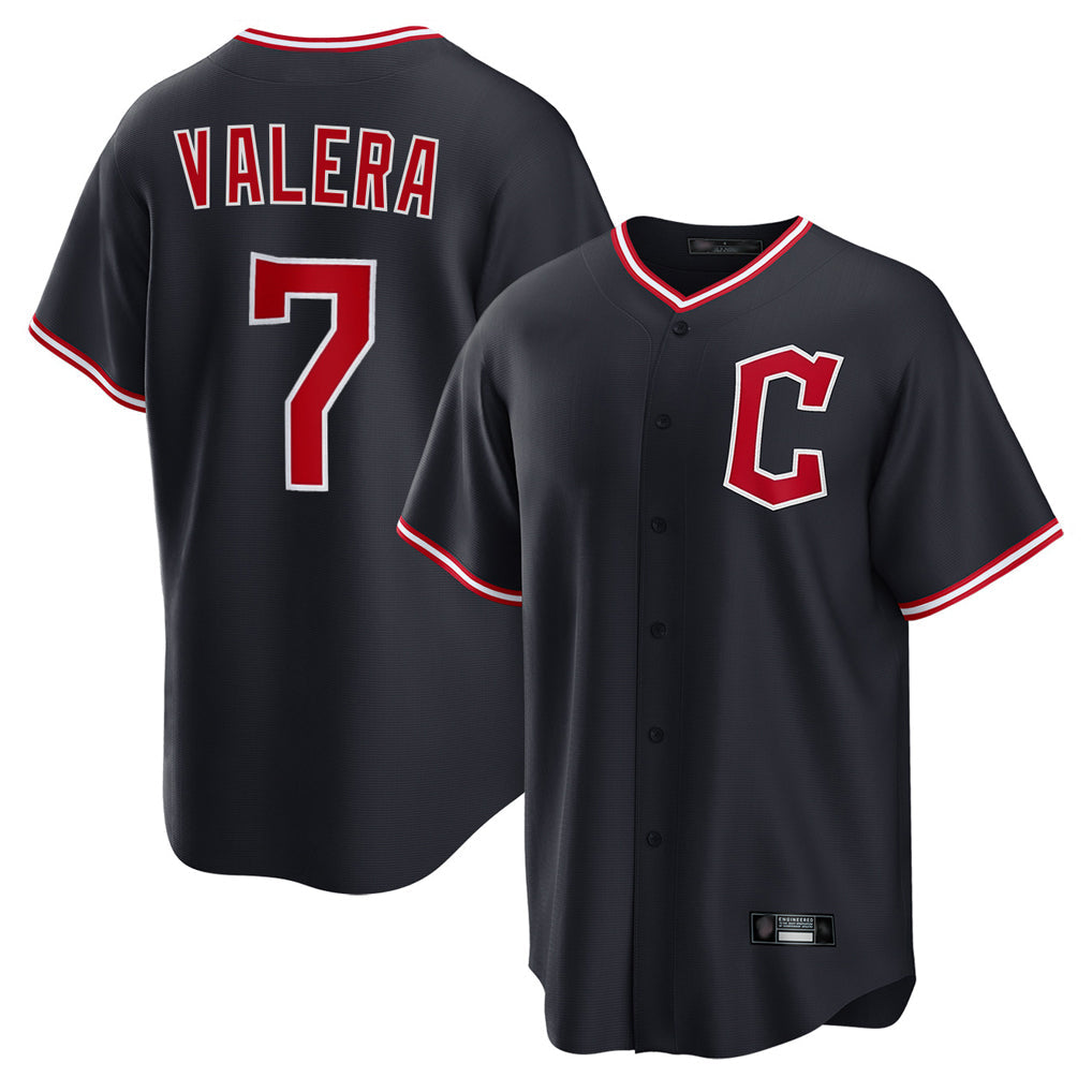 Ldoa C.Guardians #7 George Valera Player Navy Home Game Stitched Jerseys