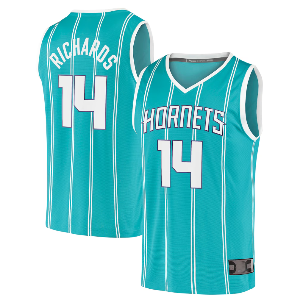 Ldoa C.Hornets #14 Nick Richards  Teal Fast Break Replica Jerseys - Icon Edition