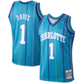 Ldoa C.Hornets #1 Baron Davis Mitchell & Ness Teal 199900 Hardwood Classics Swingman Jerseys