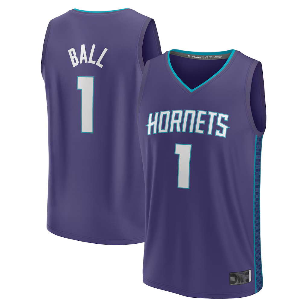 Ldoa C.Hornets #1 LaMelo Ball  Purple Fast Break Replica Player Jerseys - Statement Edition