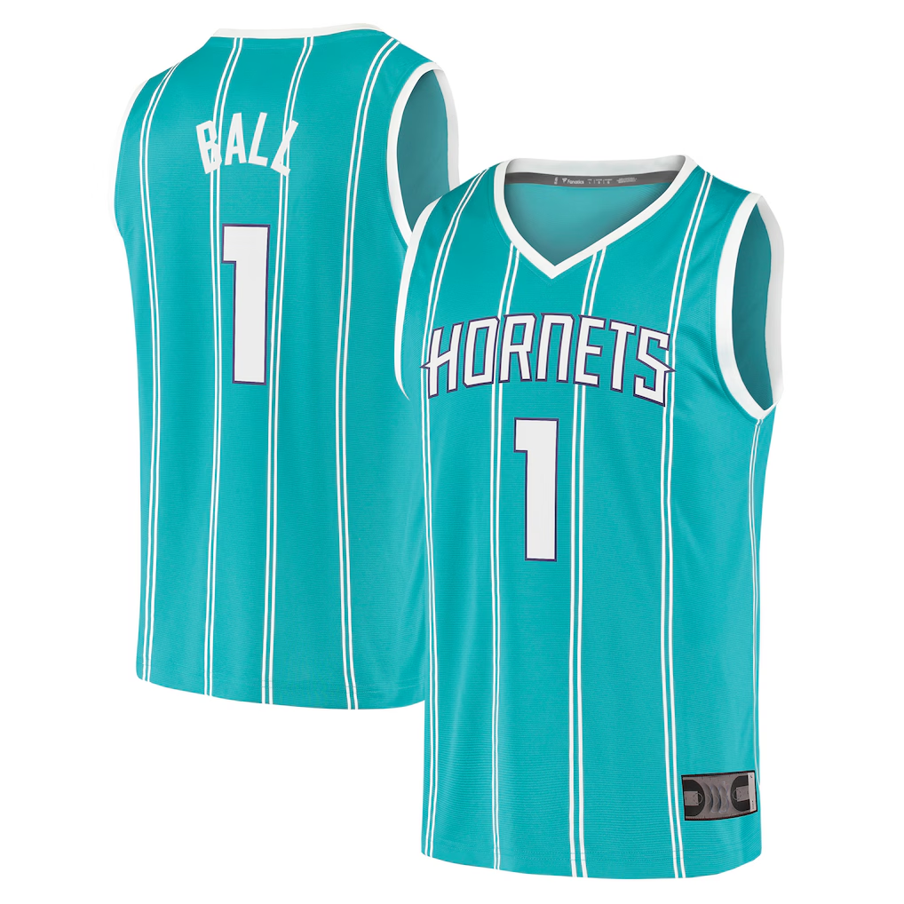 Ldoa C.Hornets #1 LaMelo Ball  Teal Fast Break Replica Jerseys - Icon Edition