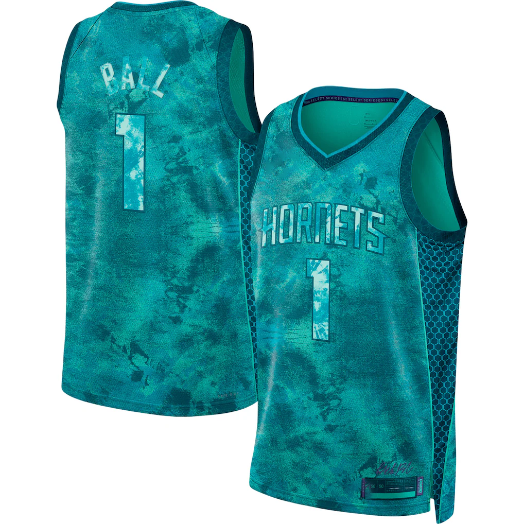Ldoa C.Hornets #1 LaMelo Ball  Teal Select Series Swingman Jerseys