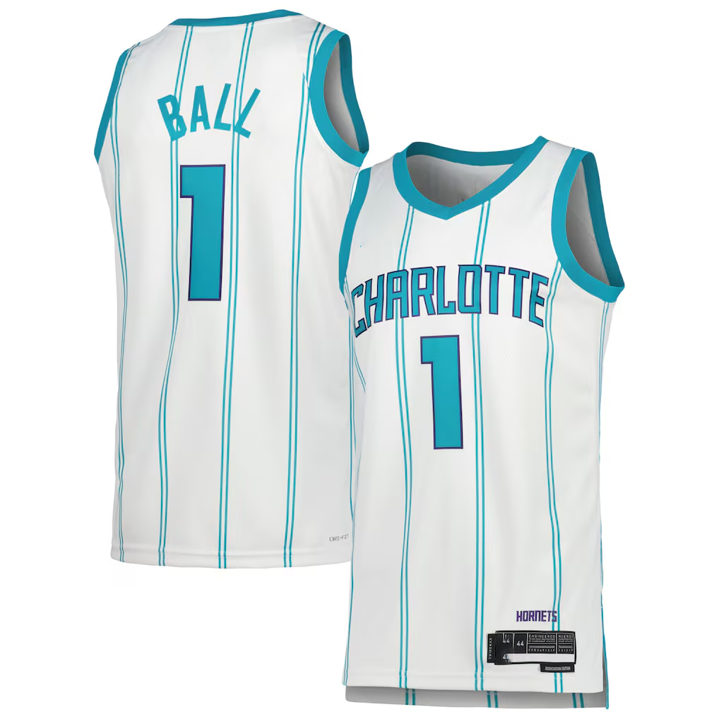Ldoa C.Hornets #1 LaMelo Ball  White Swingman Jerseys - Association Edition