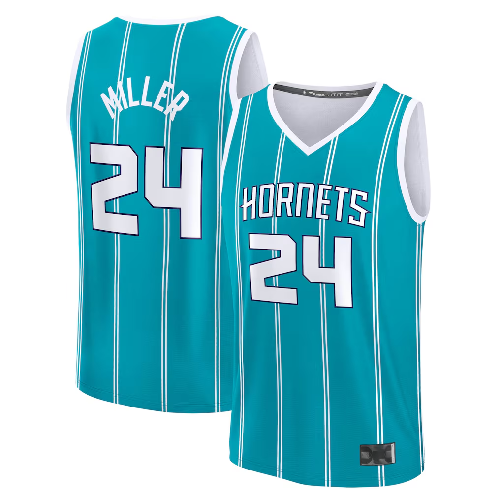 Ldoa C.Hornets #24 Brandon Miller  Teal Fast Break Replica Jerseys - Icon Edition