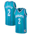Ldoa C.Hornets #2 Larry Johnson Mitchell & Ness Teal 199293 Hardwood Classics Swingman Jerseys