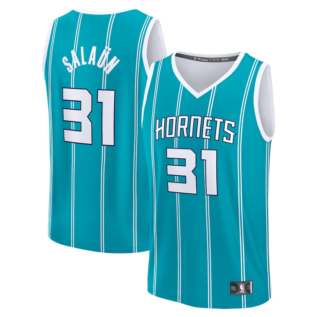 Ldoa C.Hornets #31 Tidjane Salaun  Teal 2024  Draft Fast Break Player Jerseys - Icon Edition