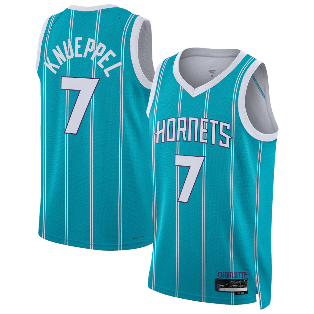 Ldoa C.Hornets #7 Kon Knueppel  Teal Swingman Jerseys - Icon Edition