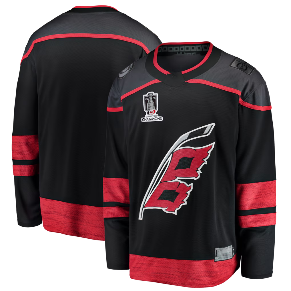 Tuec C.Hurricanes Black 2026 Stanley Cup Champions Home Breakaway Stitched Jerseys