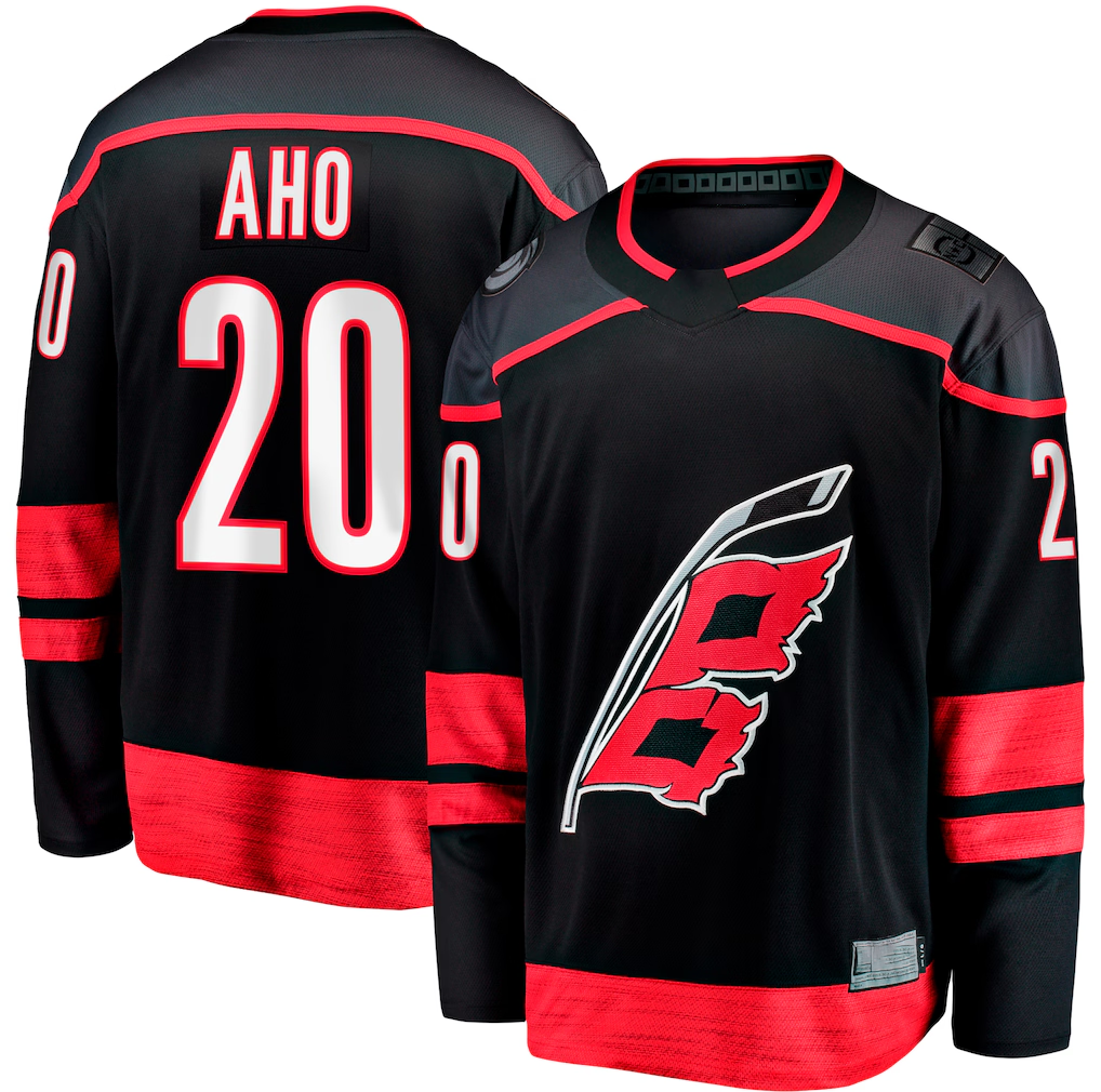 Tuec C.Hurricanes #20 Sebastian Aho Black Home Breakaway Stitched Jerseys