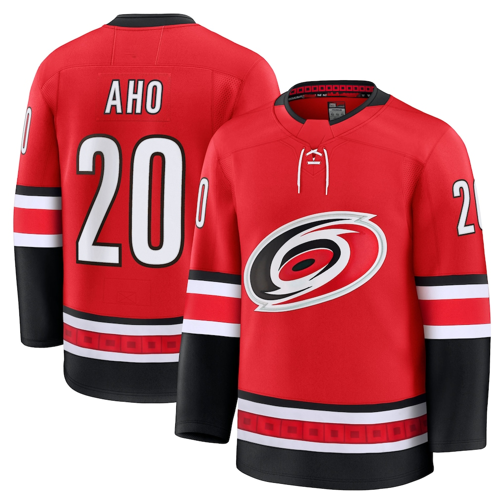 Tuec C.Hurricanes #20 Sebastian Aho Red Alternate Premium Stitched Jerseys
