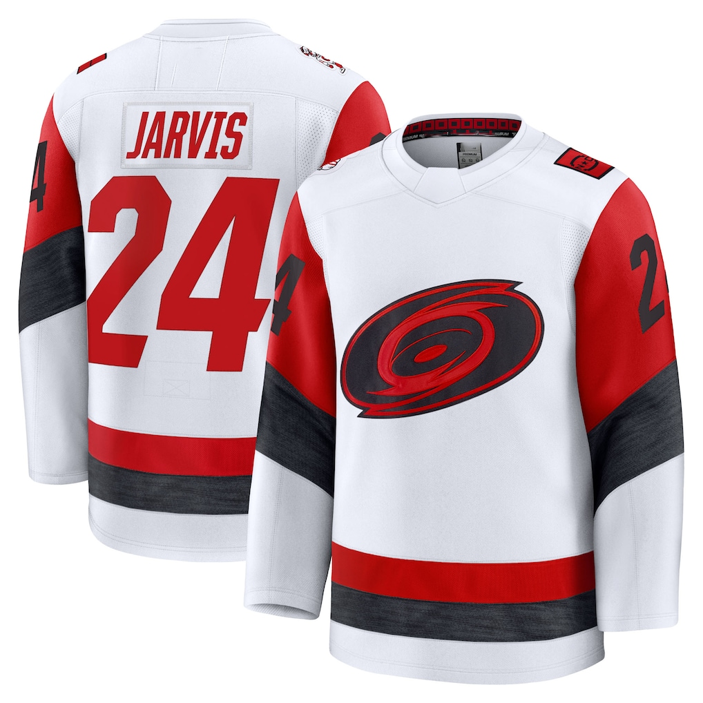 Tuec C.Hurricanes #24 Seth Jarvis White Away Premium Stitched Jerseys
