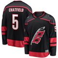 Tuec C.Hurricanes #5 Jalen Chatfield Black Home Premier Breakaway Player Stitched Jerseys