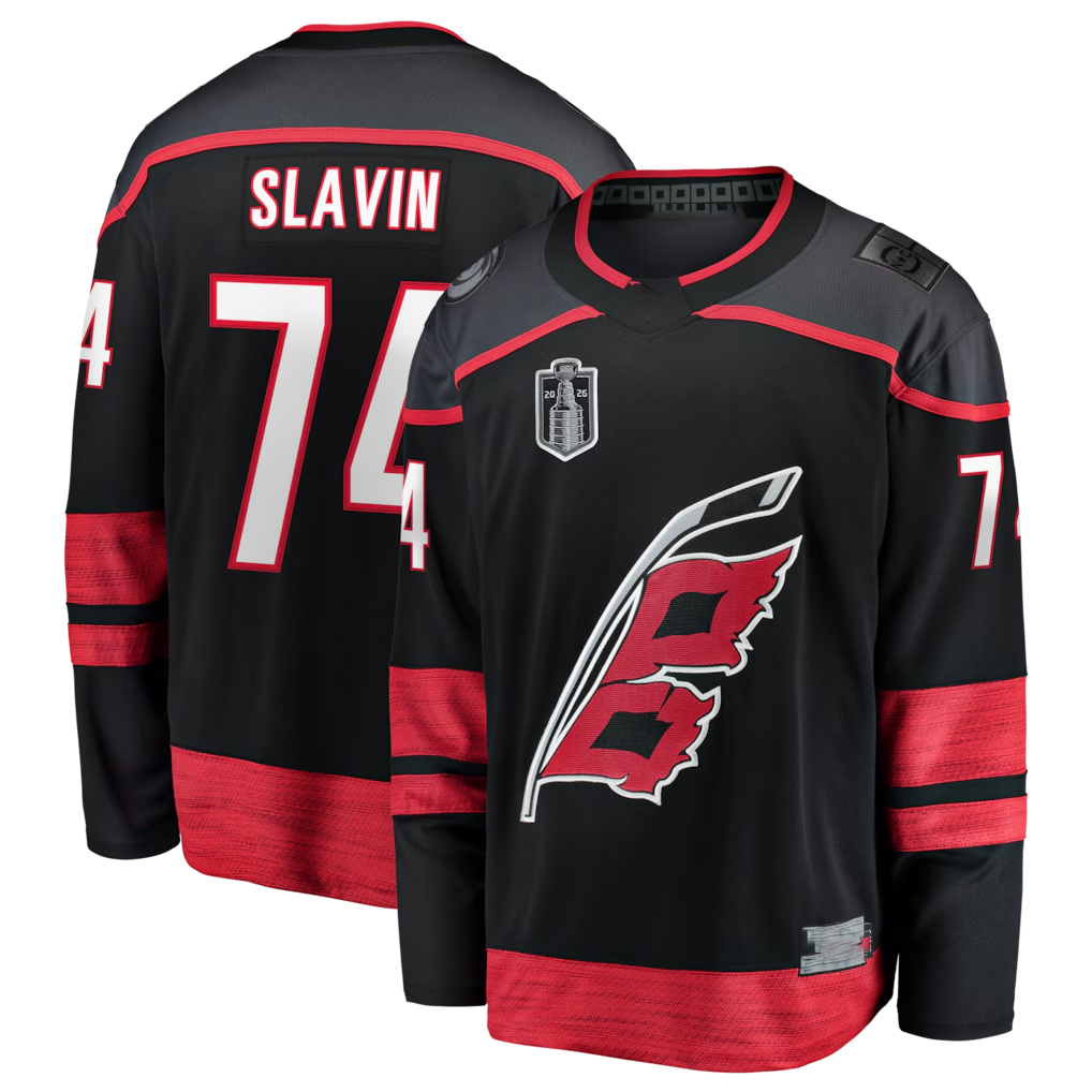 Tuec C.Hurricanes #74 Jaccob Slavin Black 2026 Stanley Cup Final Home Breakaway Stitched Jerseys