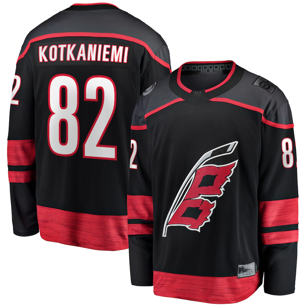 Tuec C.Hurricanes #82 Jesperi Kotkaniemi Black Home Breakaway Player Stitched Jerseys