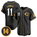 Ldoa C.Reds #11 Barry Larkin Player Black-Gold Vapor Premier Limited Home Stitched Jerseys