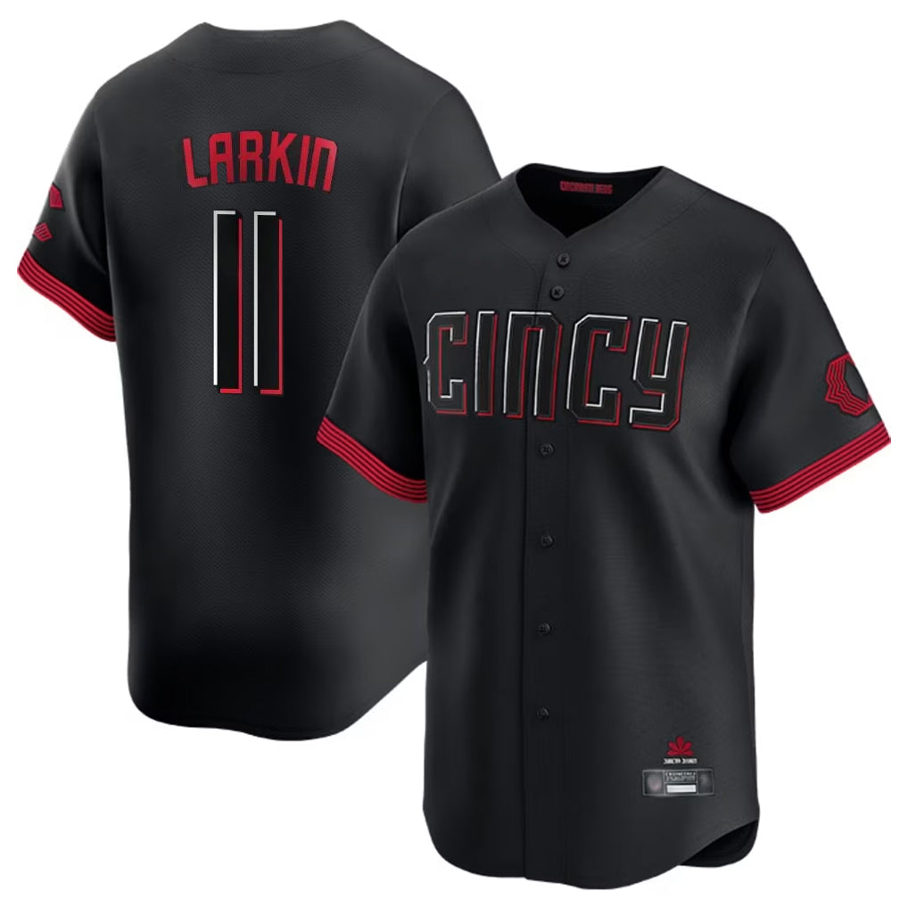 Ldoa C.Reds #11 Barry Larkin Player Black City Connect Home Limited Stitched Jerseys