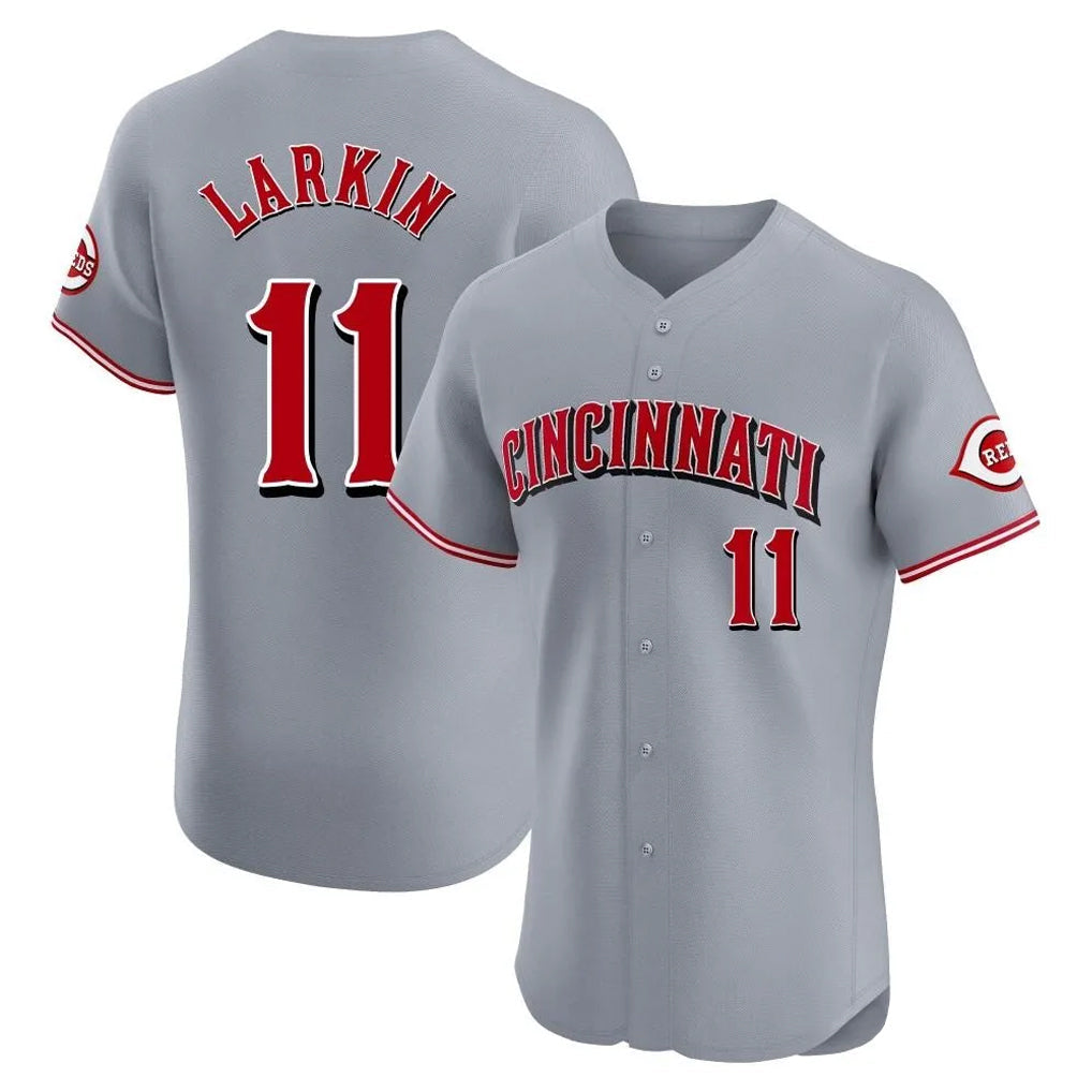 Ldoa C.Reds #11 Barry Larkin Player Gray Limited Elite Home Stitched Jerseys
