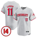 Ldoa C.Reds #11 Barry Larkin Player Gray Vapor Premier Limited Home Stitched Jerseys