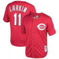 Ldoa C.Reds #11 Barry Larkin Player Mitchell & Ness Red Throwback Cooperstown Mesh Game Stitched Jerseys