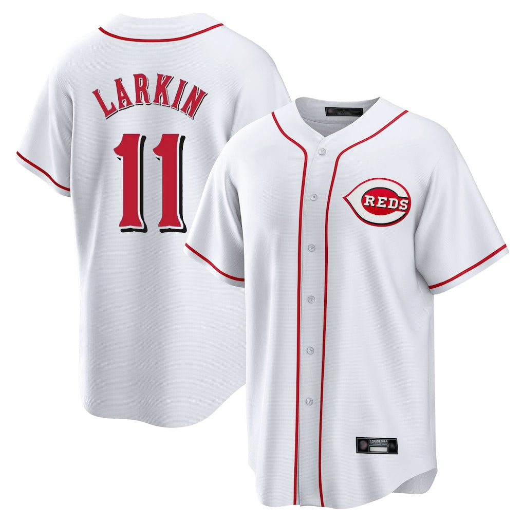 Ldoa C.Reds #11 Barry Larkin Player White Game Home Stitched Jerseys