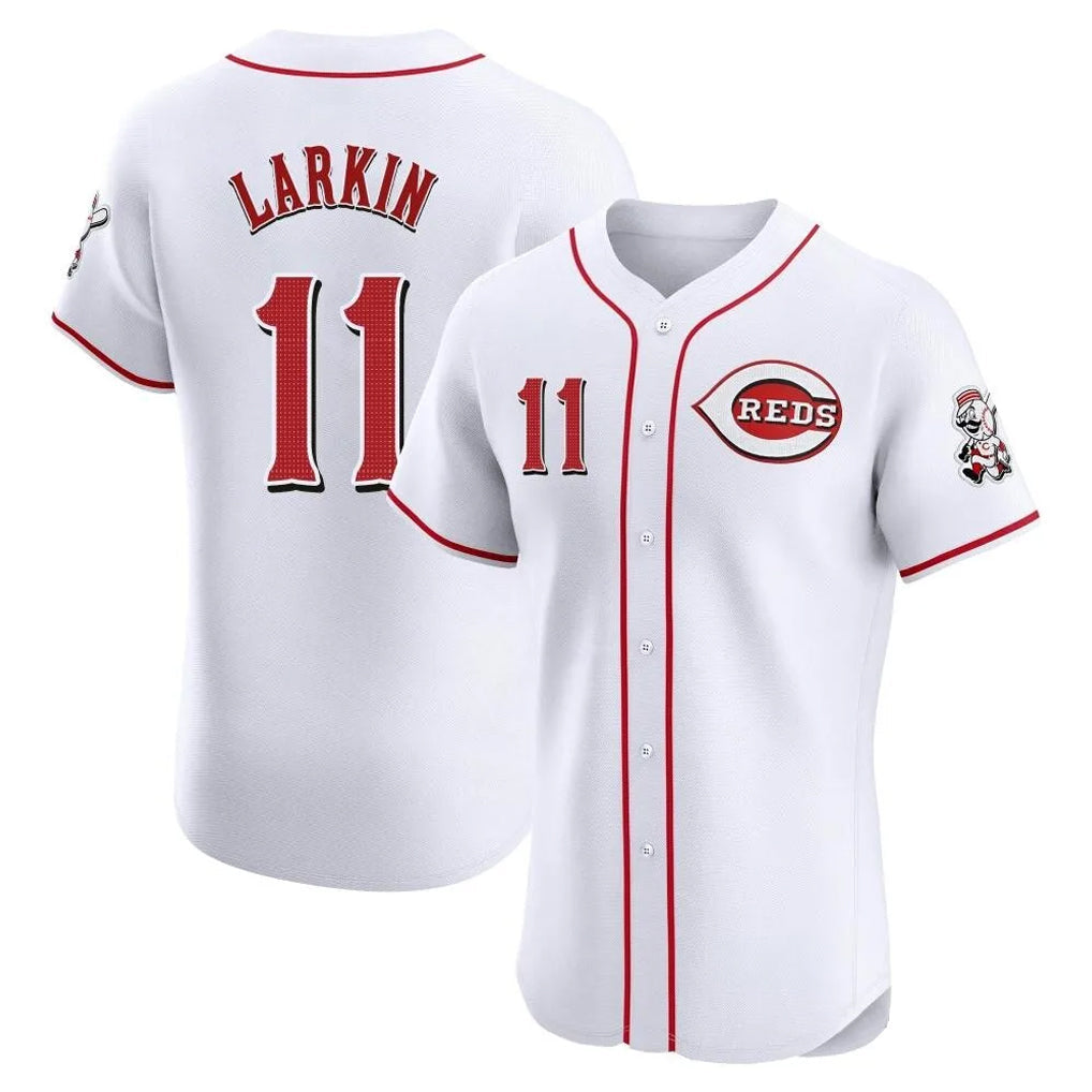 Ldoa C.Reds #11 Barry Larkin Player White Limited Elite Home Stitched Jerseys