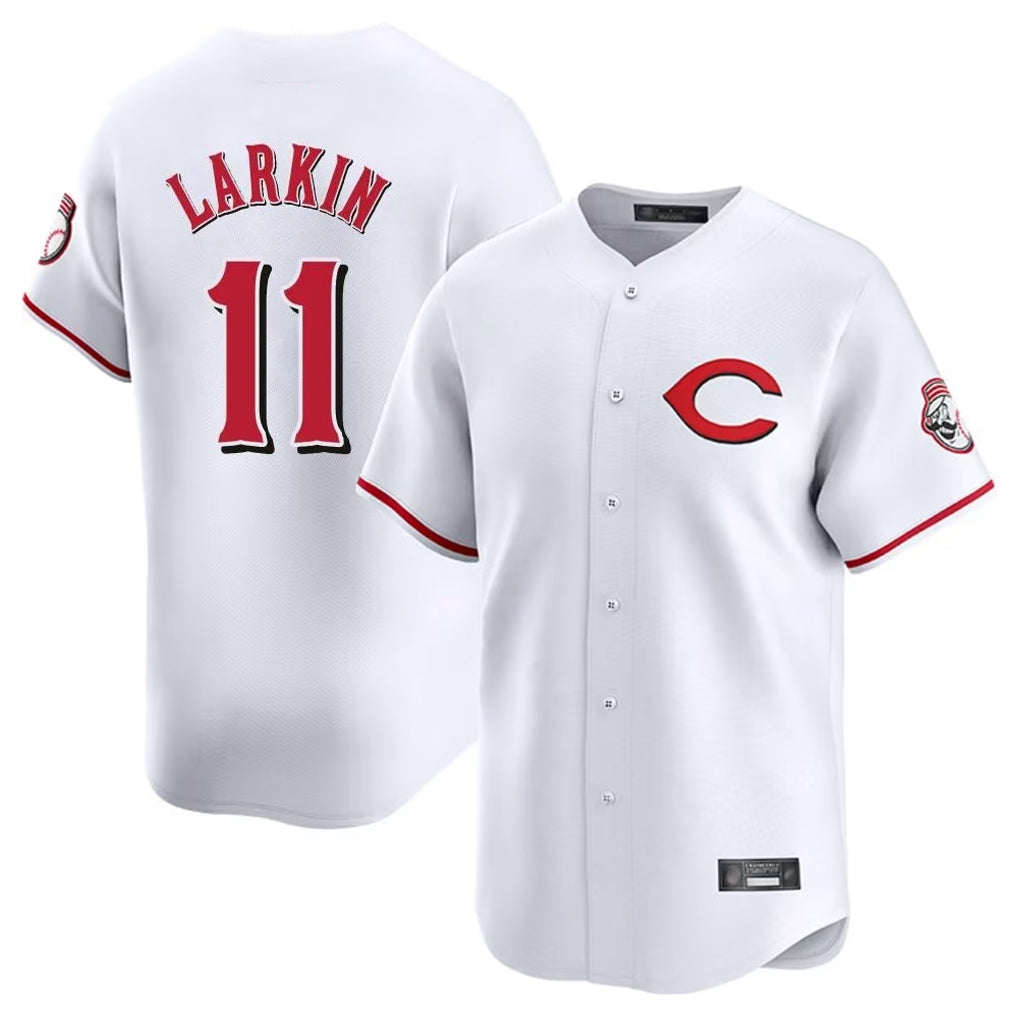 Ldoa C.Reds #11 Barry Larkin Player White Limited Home Stitched Jerseys