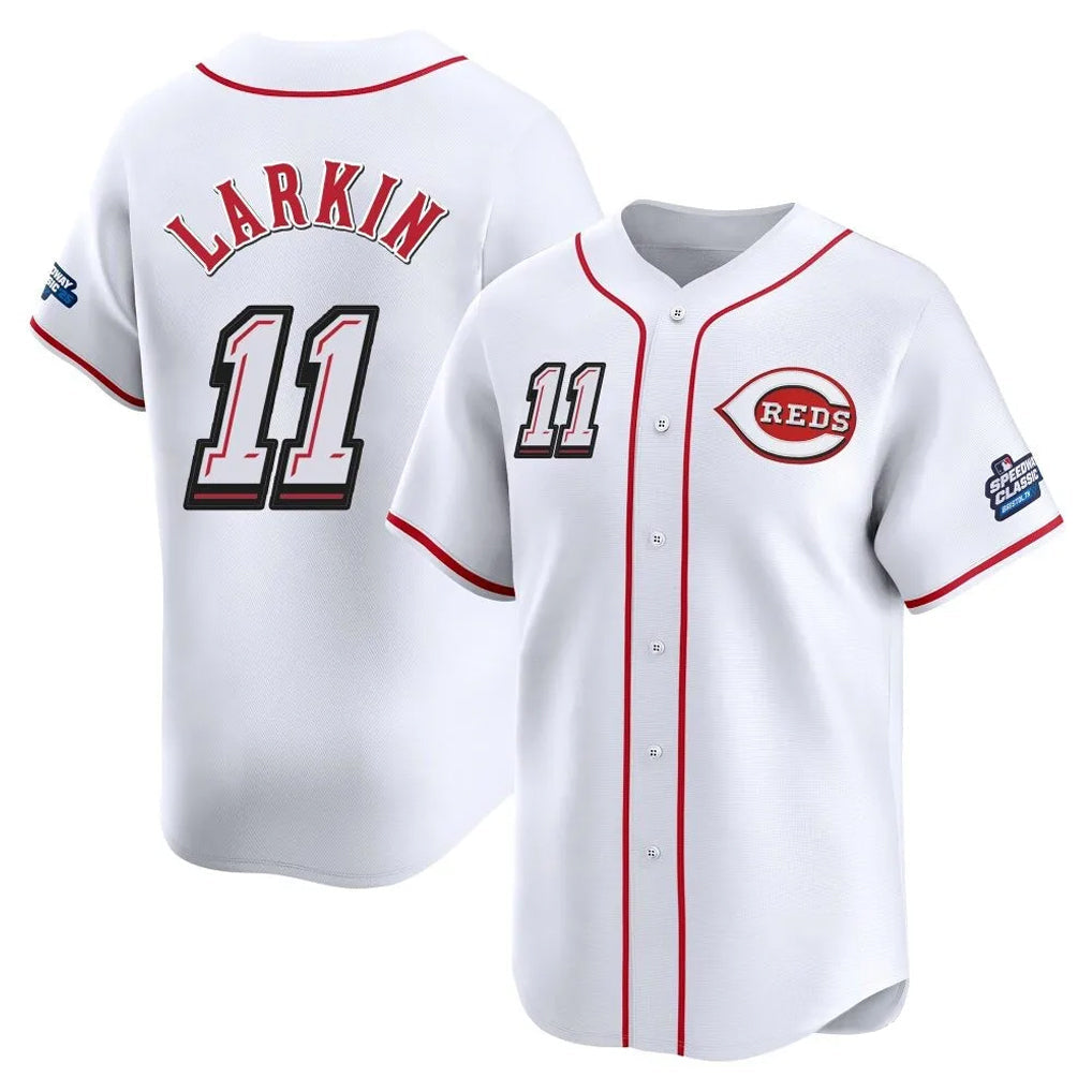 Ldoa C.Reds #11 Barry Larkin Player White Speedway Classic Home Limited Stitched Jerseys