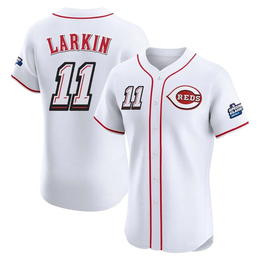 Ldoa C.Reds #11 Barry Larkin Player White Speedway Classic Limited Elite Home Stitched Jerseys