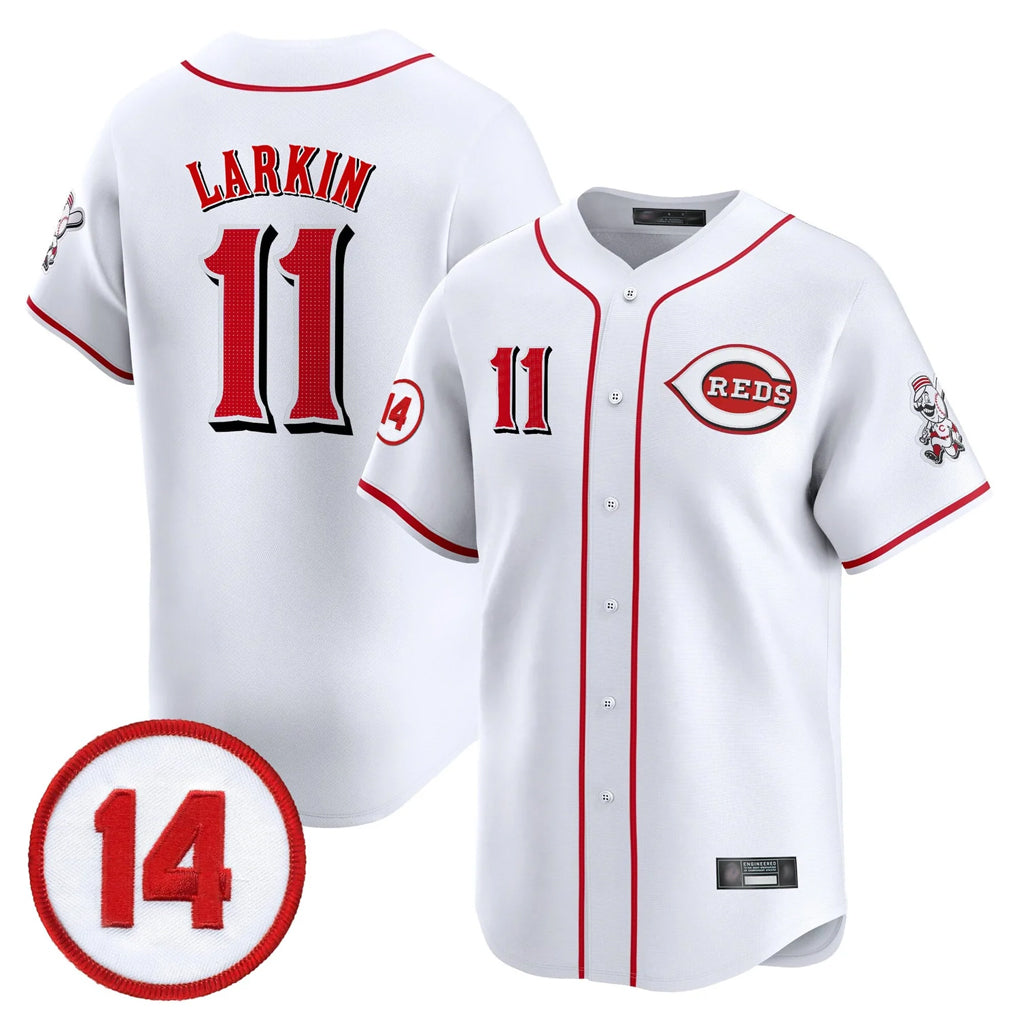 Ldoa C.Reds #11 Barry Larkin Player White Vapor Premier Limited Home Stitched Jerseys