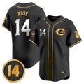 Ldoa C.Reds #14 Pete Rose Player Black-Gold Vapor Premier Limited Home Stitched Jerseys