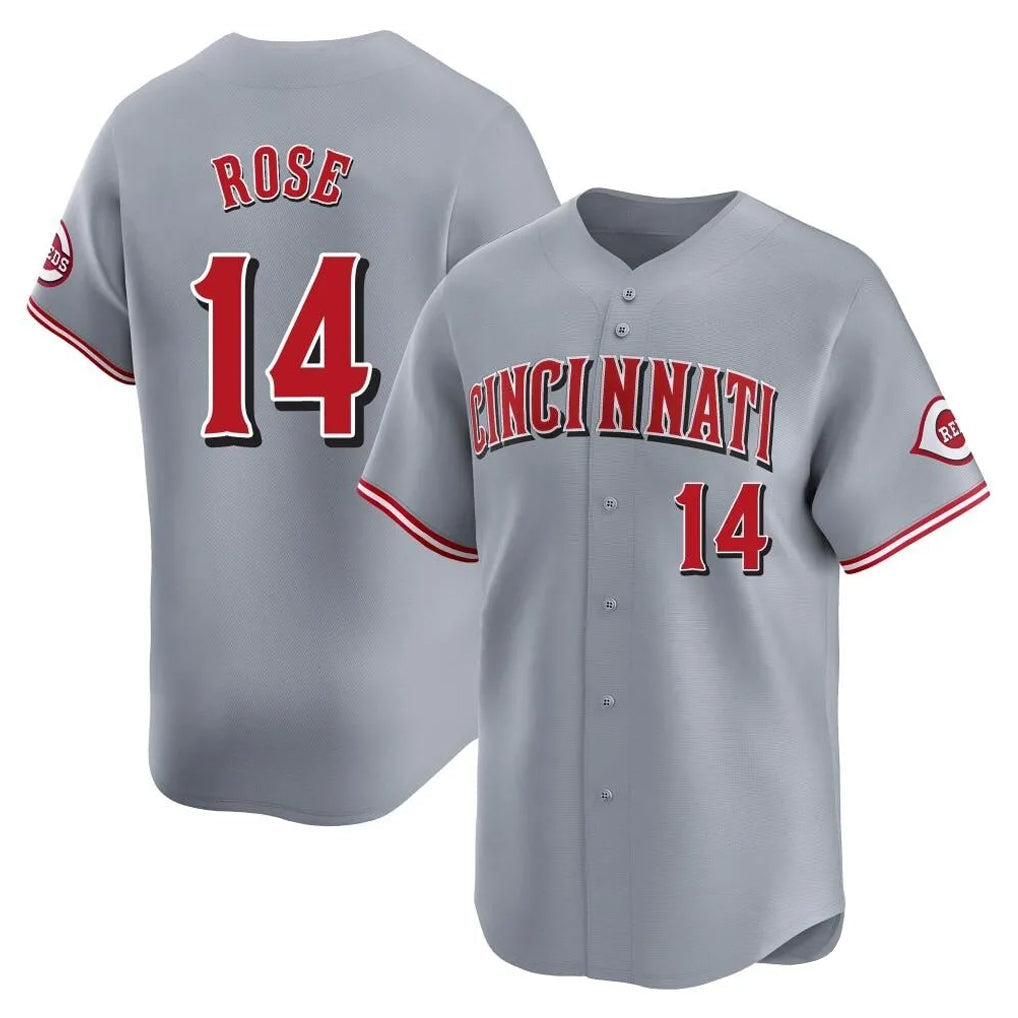 Ldoa C.Reds #14 Pete Rose Player Gray Home Limited Stitched Jerseys