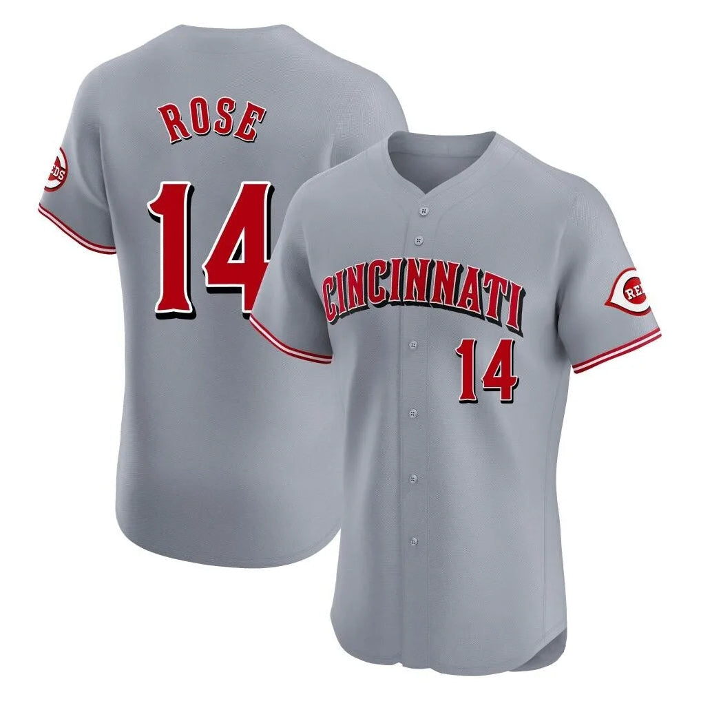 Ldoa C.Reds #14 Pete Rose Player Gray Limited Elite Home Stitched Jerseys