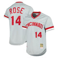 Ldoa C.Reds #14 Pete Rose Player Mitchell & Ness Gray Throwback Cooperstown Mesh T-shirt Game Stitched Jerseys