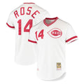 Ldoa C.Reds #14 Pete Rose Player Mitchell & Ness White Throwback Cooperstown Mesh T-shirt Game Stitched Jerseys