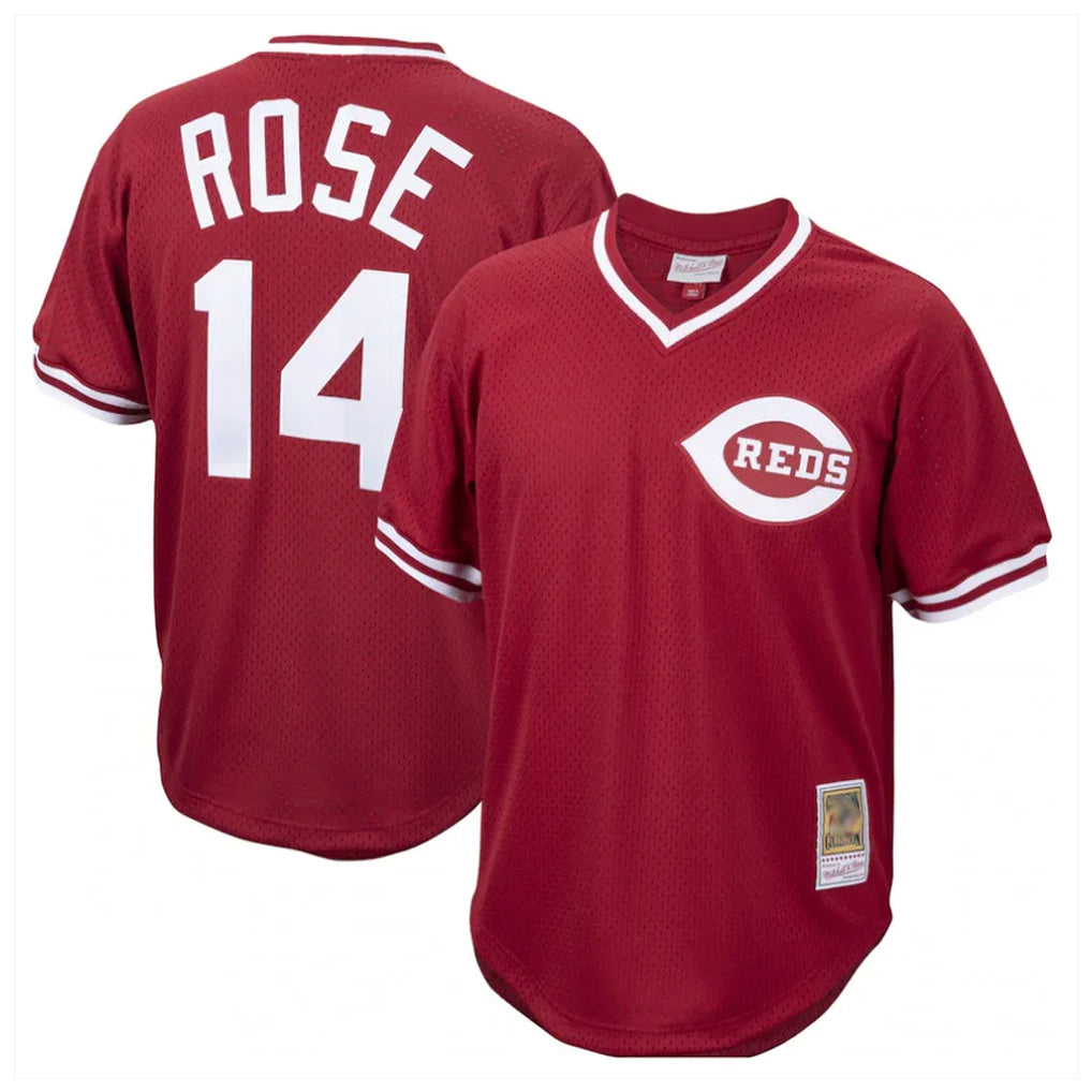 Ldoa C.Reds #14 Pete Rose Player Red Throwback Cooperstown Collection Limited T-shirt Stitched Jerseys