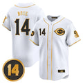 Ldoa C.Reds #14 Pete Rose Player White-Gold Vapor Premier Limited Home Stitched Jerseys