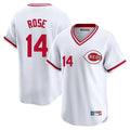 Ldoa C.Reds #14 Pete Rose Player White Cooperstown Collection Limited T-shirt Home Stitched Jerseys
